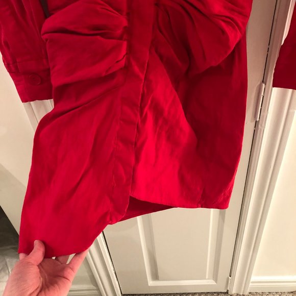 NWOT Zara Ruched, Asymmetrical red dress - Picture 4 of 6
